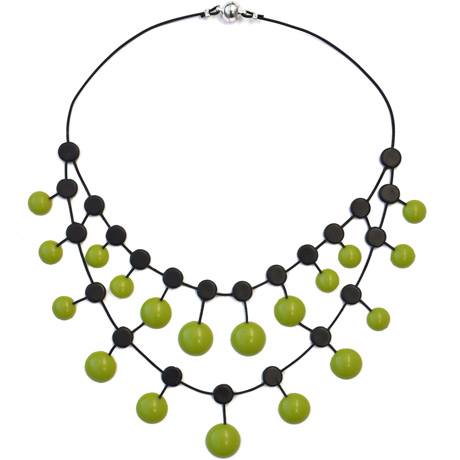 Green Oriente rubber necklace
